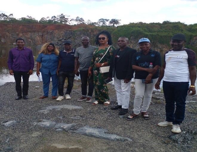 Exco members at abandoned quarry site